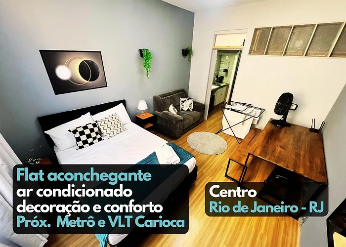 Flat Av Rio Branco Ar Cond Metro Vlt Lapa Rj