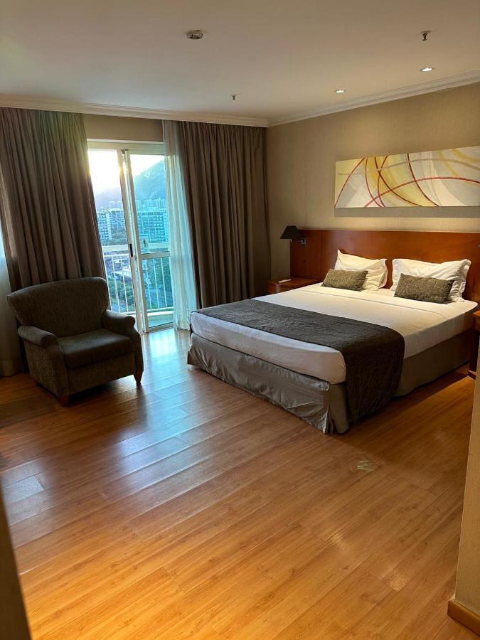 Aparthotel Flat Com Vista Panoramica -15- Na Barra Da Tijuca - Estacionamento Gratuito - Frigobar - Ar Condicionado - Piscina - Academia - Balsa Gratis - Varanda - Vista Parcial Mar E Lagoa Rio de Janeiro