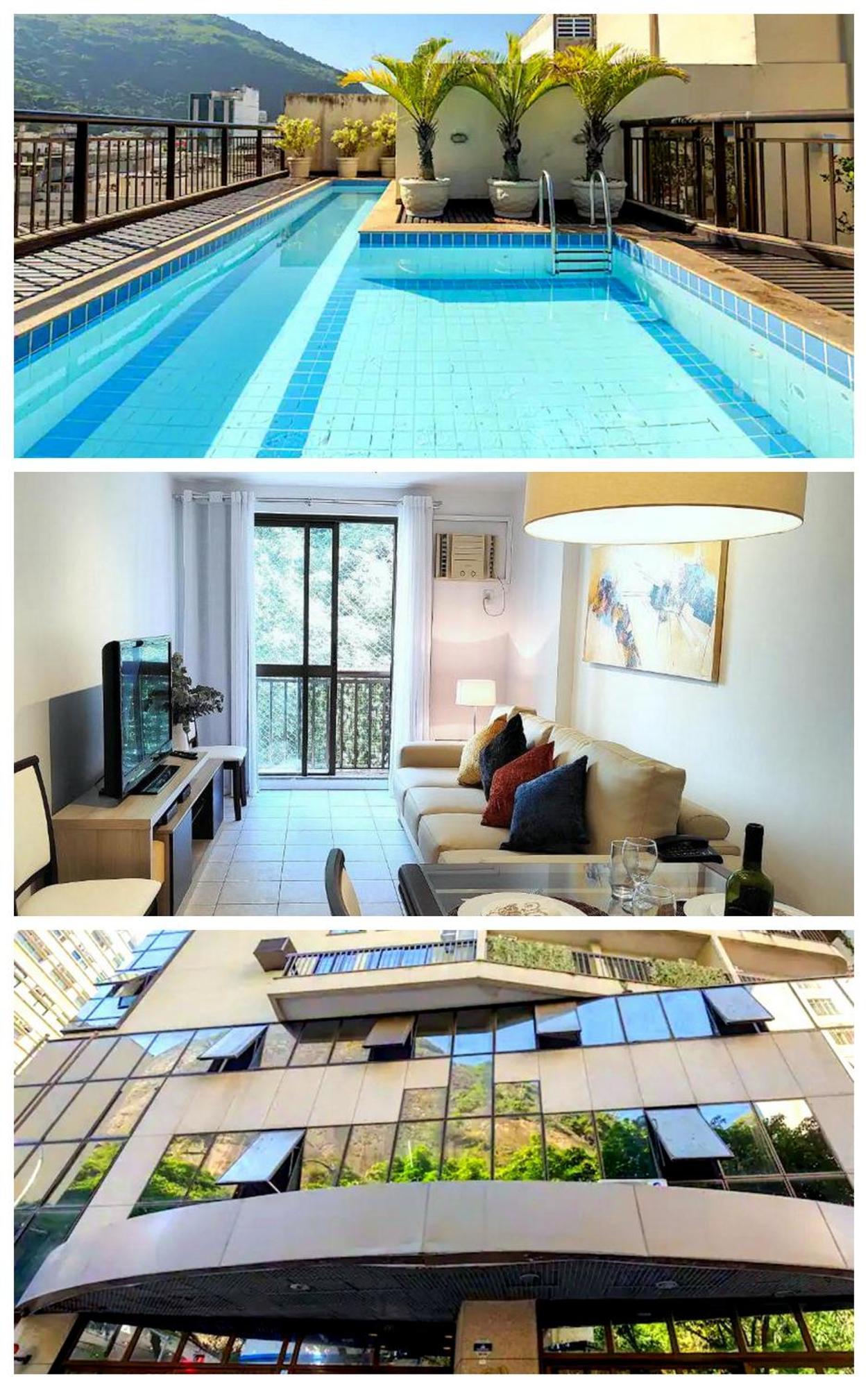 Apartamento Flat Em Copacabana A 4 Min Da - Piscina, Garagem, Wi-fi, Portaria 24h, Varanda Vista Montanhas Rio de Janeiro
