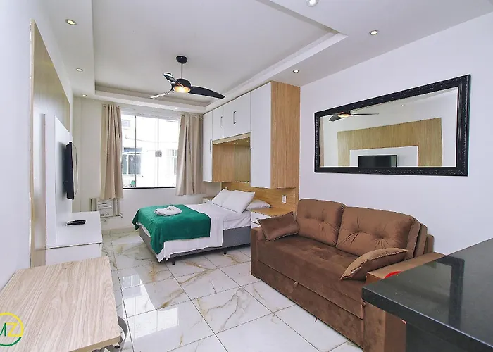 Studio moderno e silencioso no posto 2 em Copacabana!