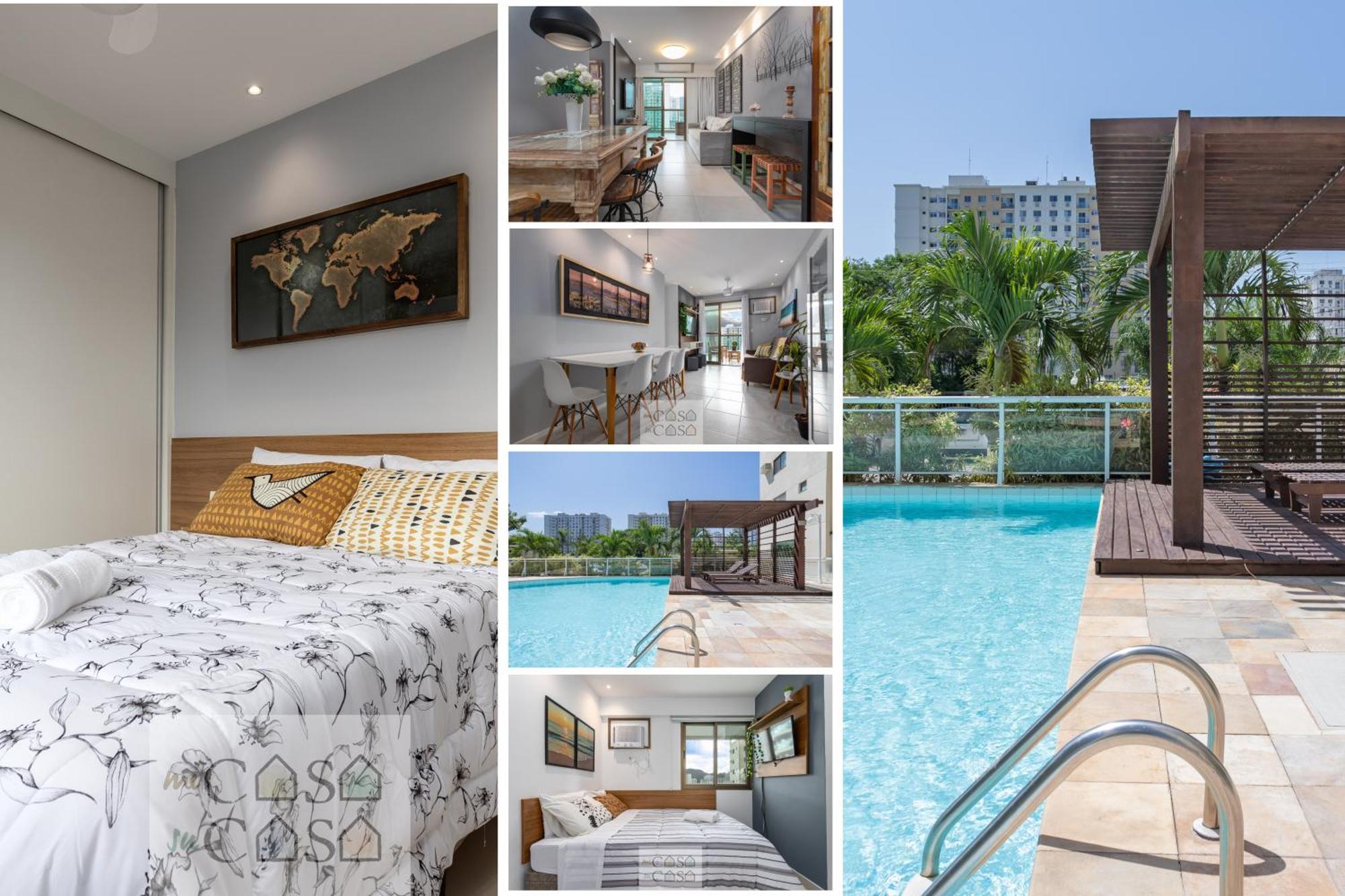 3 Quartos Com Estacionamento Em Com Portaria 24h, Piscina, Sauna E Parquinho Infantil - Com Ar Condicionado, Smartv, Wi-fi 120 Mbps E Cozinha Completa
